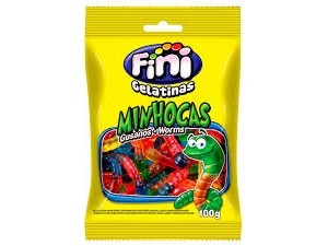 Bala de Gelatina Minhocas Brilho 500g - Fini